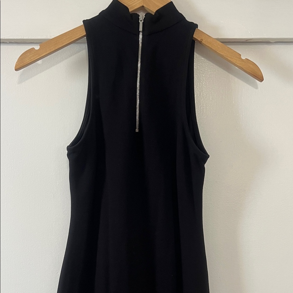 Bebe Black Asymmetrical Body Con Mock Neck Sleeveless Dress XS - Picture 5 of 6